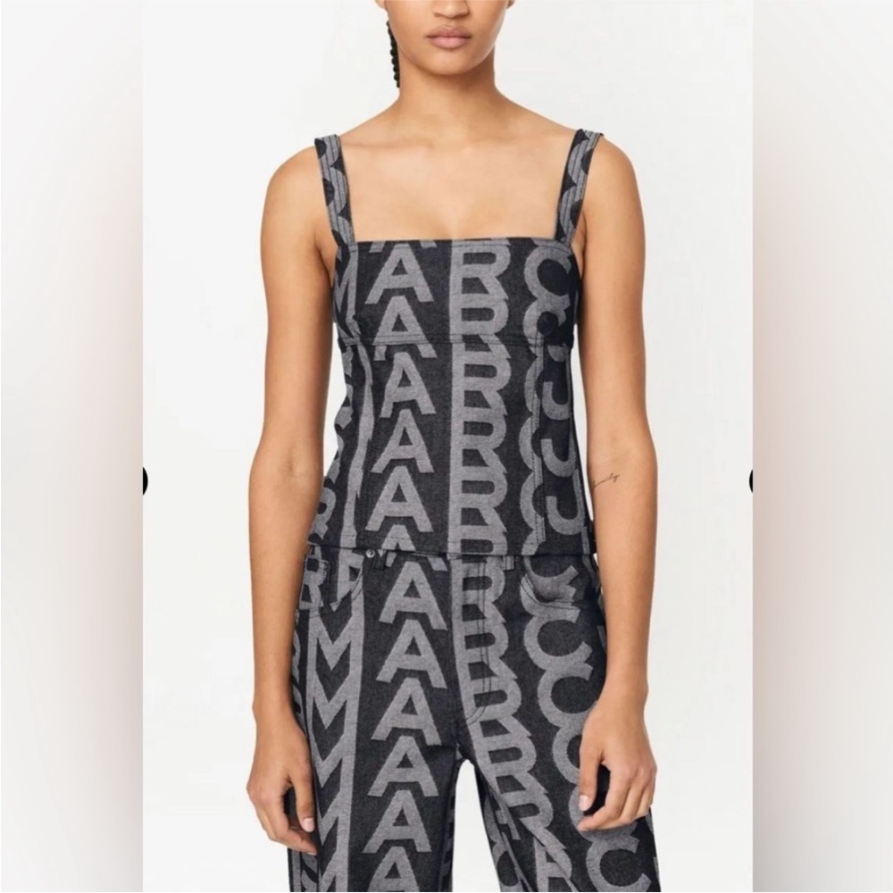 Marc Jacob’s signature black and grey denim halter top size 10